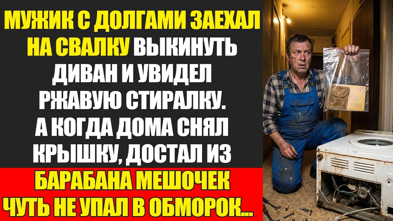 Мужик нашёл на свалке ржавую “Вятку”, а когда достал из барабана мешочек с камнями — чуть не упал...