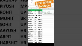 #excel textjoin function advance excel 🔥💯 #excelshortcuts #ccc #excel learn