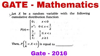 Gate MA 2016 solution | Cumalative Distribution function