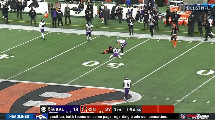 Tee Higgins takes a huge hit vs. Ravens