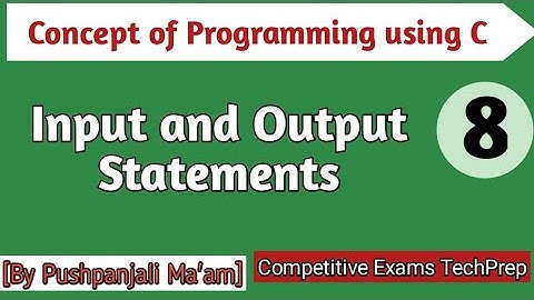 Lec - 2.4 I/O Statements in C in Hindi