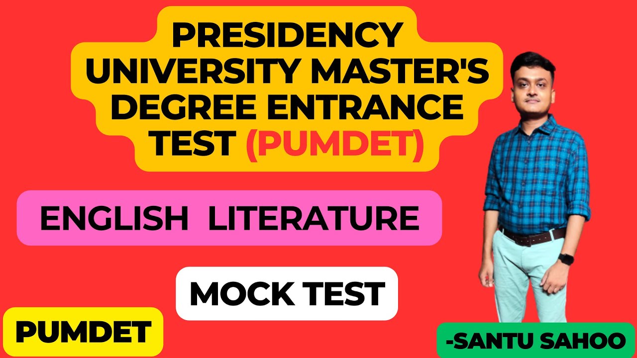 PUMDET English Literature Mock Test II Presidency University Master Degree Entrance Test (PUMDET)