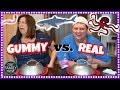 GUMMY FOOD vs. REAL FOOD CHALLENGE || WORMS, SHARK, OCTOPUS!!