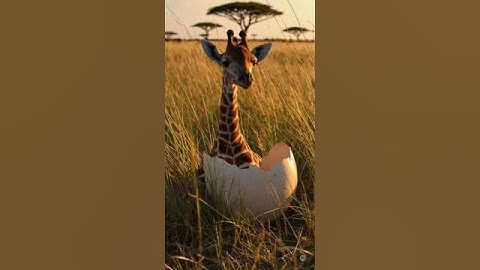 Graffe hatching for egg. ai animal videos  UnrealAi Videos #aianimals