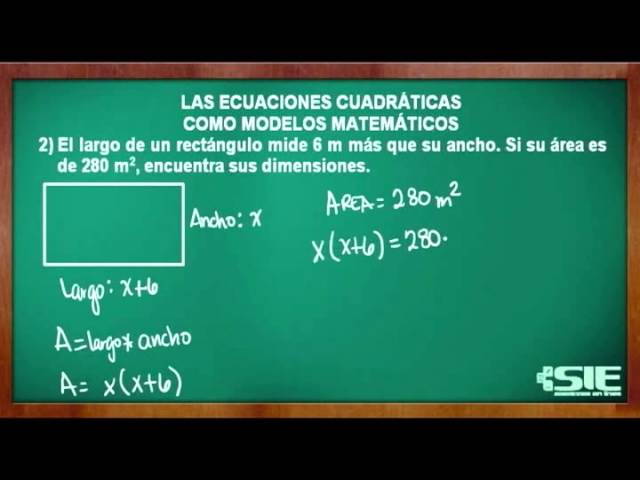 Ecuaciones Cuadráticas Como Modelos Matemáticos (Parte 2) - YouTube