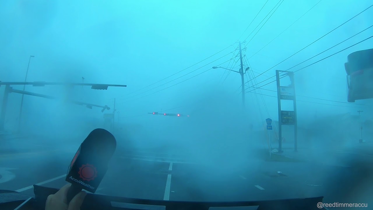 EYE WALL of powerful Hurricane Michael in eastern Panama City, FL