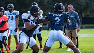 UA Next Practice Day Three: Team Fire OL vs. DL 1on1s