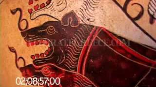 0482 Hydria: Eurystheus, Hercules & Cerebus (3-headed hell-hound), replica