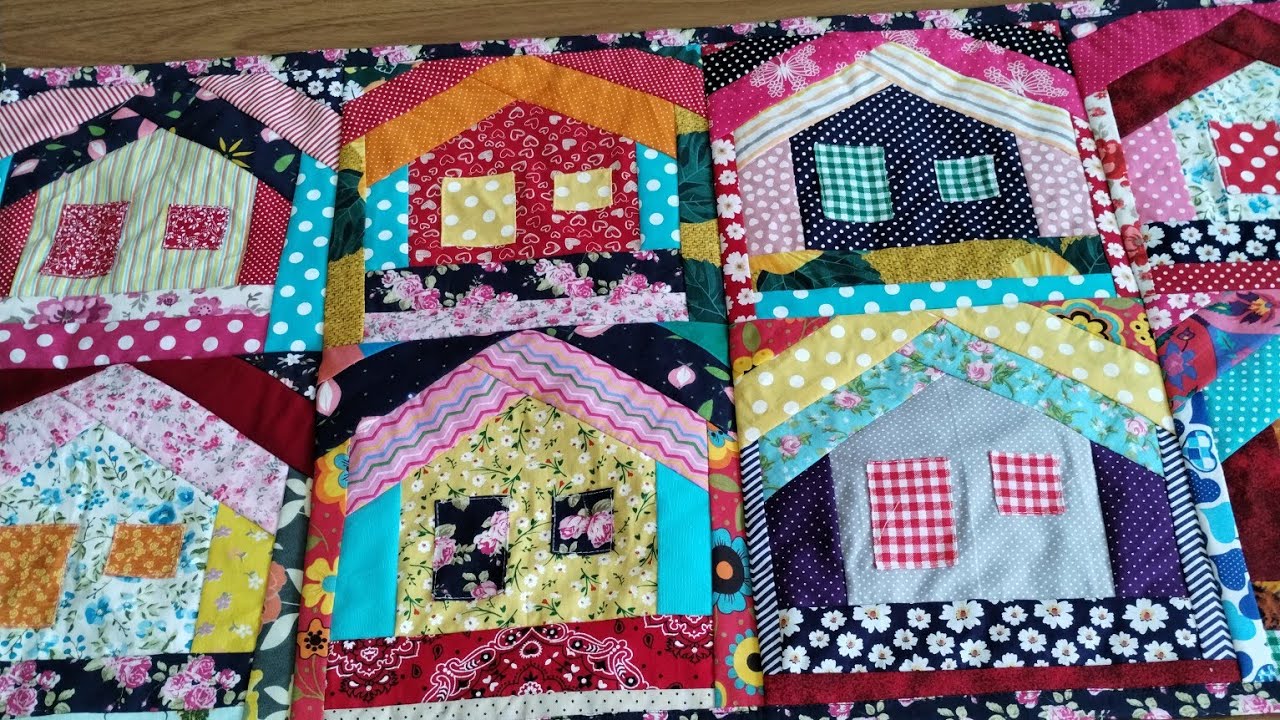 TAPETE VILA DE CASINHAS. SÓ RETALHOS. PASSO A PASSO.