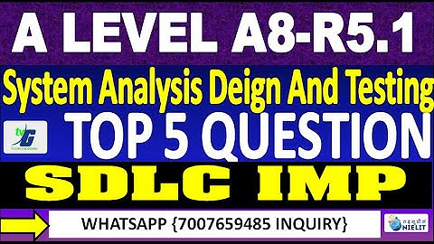 A LEVEL A8-R5.1 Most Important Topic | SDLC TOP 5 IMPORTANT GUESS QUESTION JULY 2024