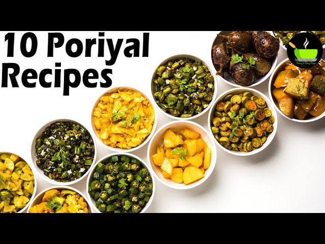 10 South Indian Poriyal Recipes | Poriyal Varieties | Dry Sabzi Recipes | Vegetable Poriyal Recipes | She Cooks