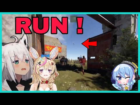 Fubuki And Polka Watched A Missile Fly And Explode Near Their House | Rust [Hololive/Eng Sub]