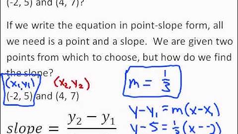 Writing Equations of Lines in Point Slope Form (a1 5.3).wmv