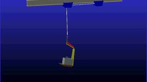 Vertical displacement of a loaded fork by a crane (MSC ADAMS)