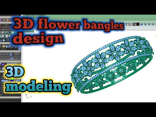how to make a 3d flower bangles design in matrix 9 | 3d flower | cad 3d jewelry design | class 20 class=