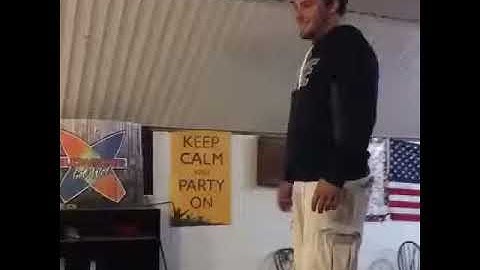 Dpdt  guy jumping on ping pong table and breaking it