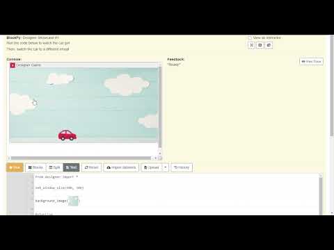 Designer in BlockPy - Car Driving
