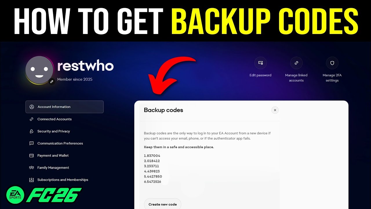 26 Security Code How to Get Backup Codes for FC 26 Web App (Step By Step) - YouTube