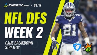 NFL DFS PICKS: WEEK 2 GAME BREAKDOWNS DRAFTKINGS + FANDUEL