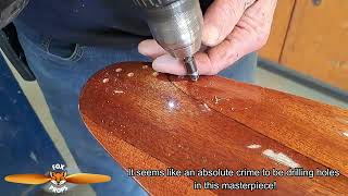 Drilling Holes Into A Beautiful Vintage Wooden Airplane Propeller! Fox Props NZ