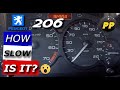 PEUGEOT 206 1.4i 75HP - ACCELERATION 0-100 Km/h  (manual   5 door hatchback) 0-60 mph
