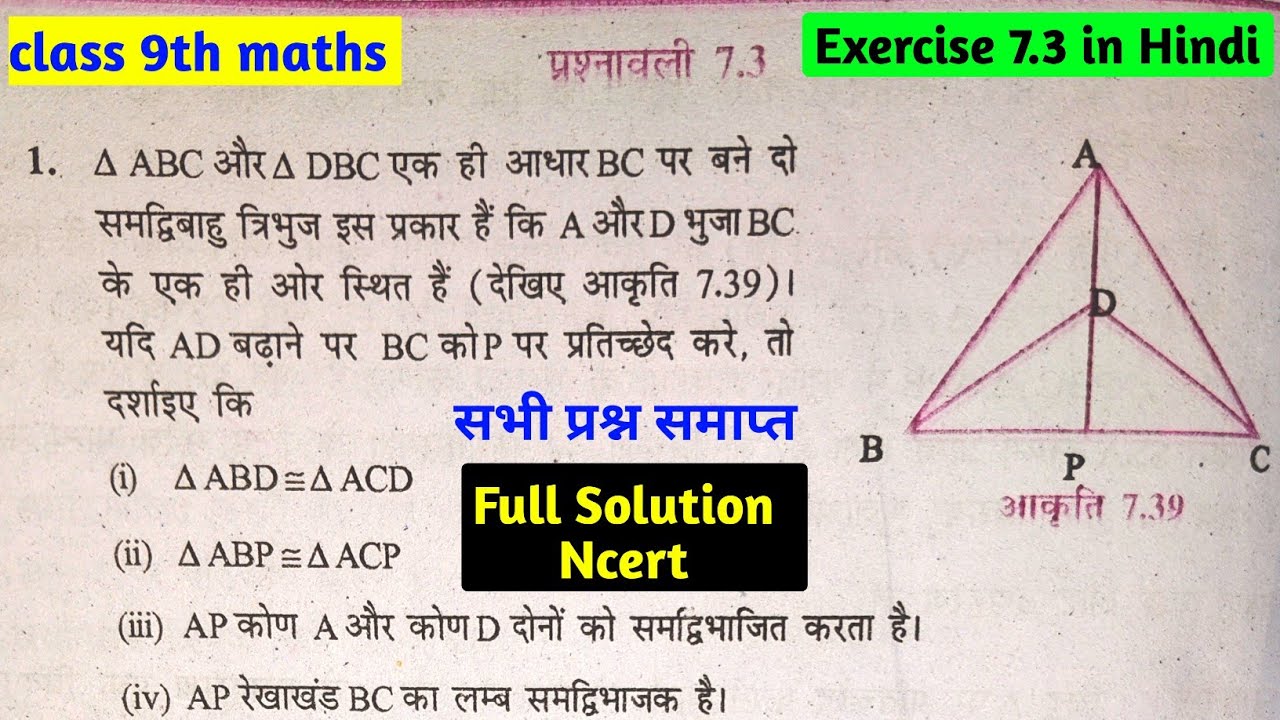 Exercise 7.3 class 9th maths | class 9 maths ncert chapter 7 Ex 7.3 in ...