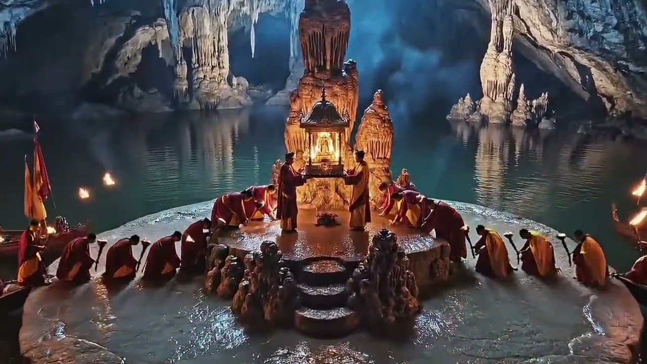 Sacred Buddha Procession Across the Perilous Cliffs