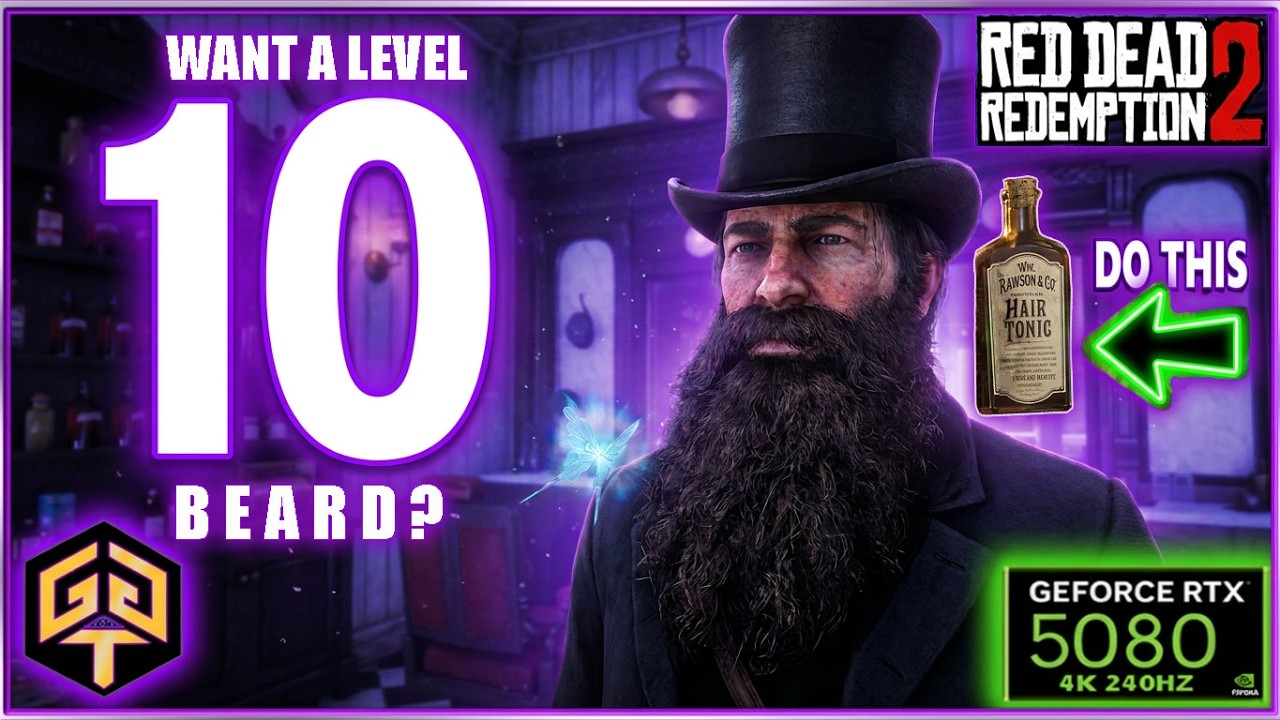 RDR2 Grow Level 10 Beard Max Length Use Hair Tonic Fast Travel Sleep ...
