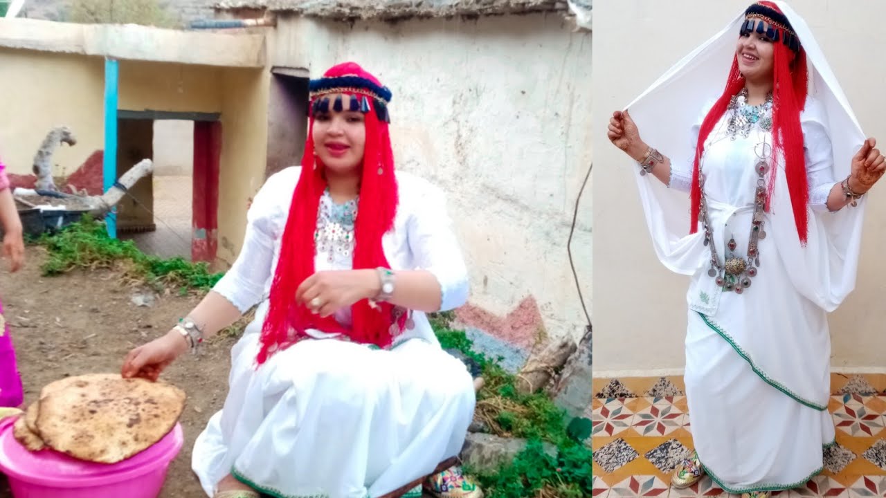 خبز تفرنوت  طريقه ارتداء اللباس الامازيغي💓 او لباس العروس👰🏼 الامازيغي)  إمنتاكن تارودانت