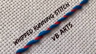 Whipped running stitch | Hand Embroidery for beginners | vb arts