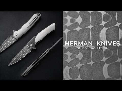 FOLDING KNIFE FOLDER SLIM  VEGAS FORGE HALF DRESS HERMAN KNIVES