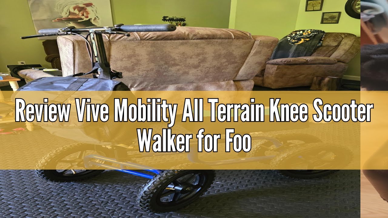 Review Vive Mobility All Terrain Knee Scooter Walker for Foot Injuries - Adult Broken Leg Crutch Car