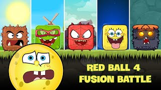 Red Ball 4 Fusion Battle | Sponge Bob Vs All Boss (Spider-man, Om Nom, Goomba & Stupid Boss)