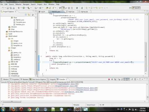 Setting up your JSP environment - 11 Log In and Log Out JSP
