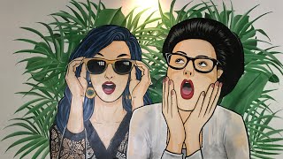 Tropical Pop Art. Tropical Mural Time Lapse. Mural Dedaunan Tropical. Mural Syndicate