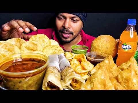 Eating Club Kachori, Paneer Roll, Samosa, Onion Kachori (Veg Eating Show), Indian Mukbang