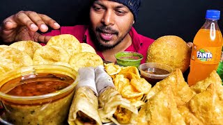 Eating Club Kachori, Paneer Roll, Samosa, Onion Kachori (Veg Eating Show), Indian Mukbang