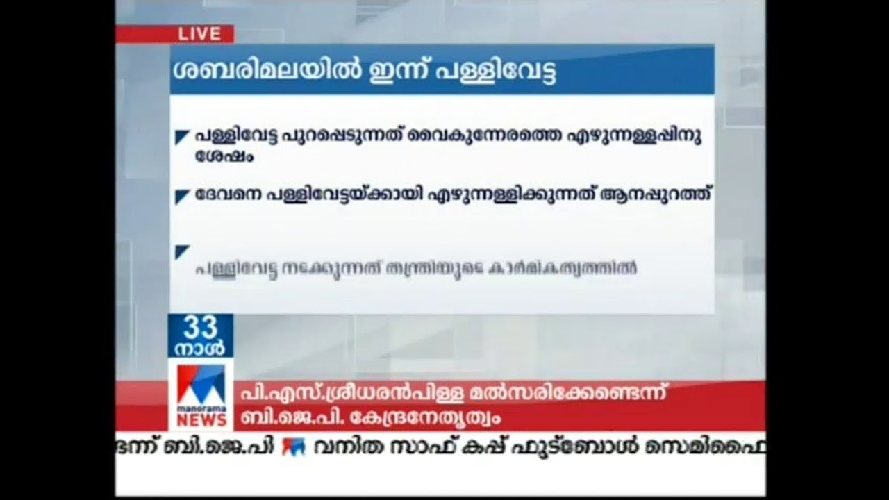 ശബരിമലയിൽ ഇന്ന് പള്ളിവേട്ട ​ | Sabarimala Pallivetta