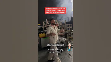 Travis Kelce REACTS To Taylor Swift Singing “Karma Is The Guy On The Chiefs” Paris Eras Tour!