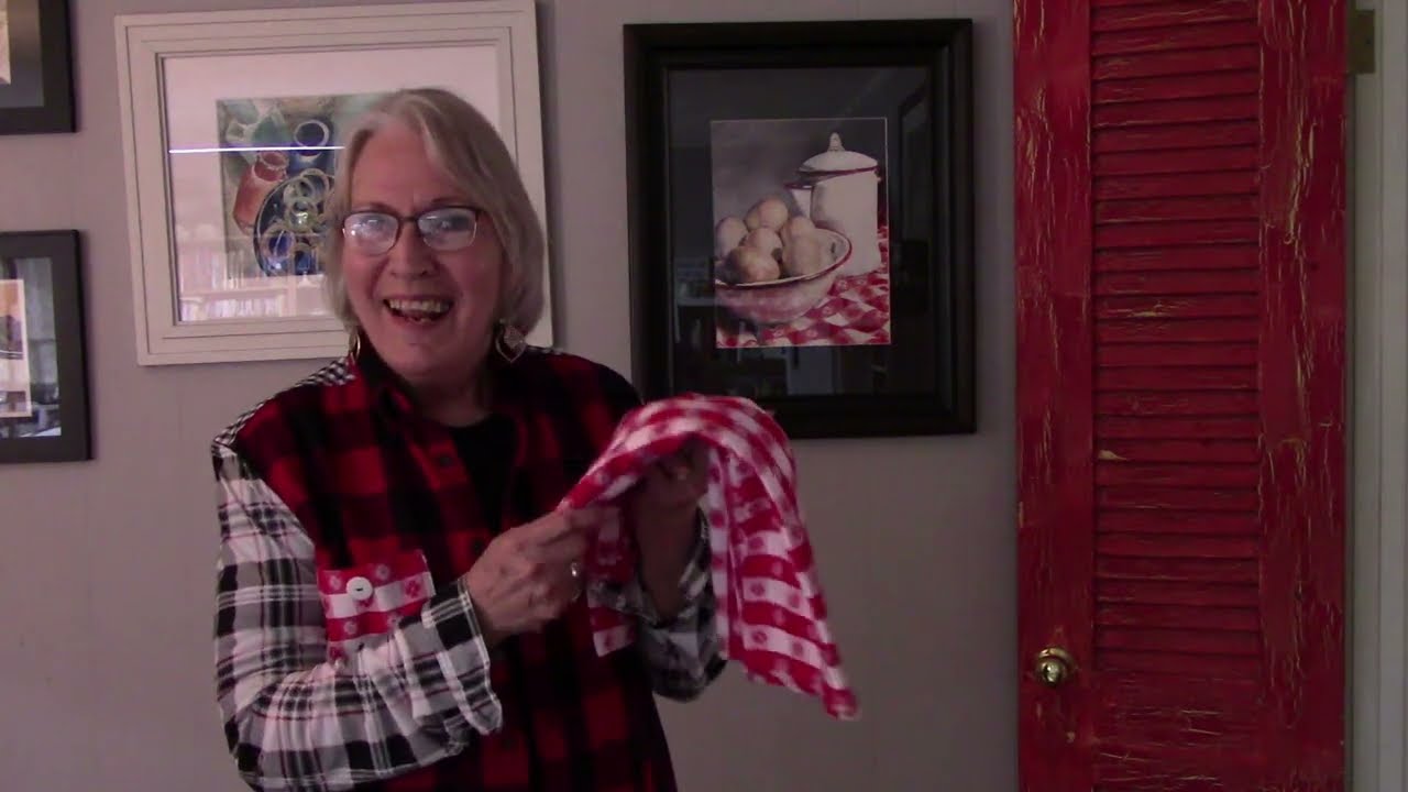 Buffalo Plaid Upcycled Shirt Using Thrifted and Vintage Fabric