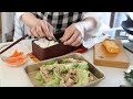 【お弁当作り】シンプルにうまっ！豚こま肉とキャベツの塩ダレ炒め弁当bento＃794