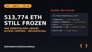 One Uninitialized Library Froze 513,774 ETH — Access Control | SCS Unit 3 - Lecture #3