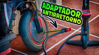 Adaptador metálico antirretorno para patinete eléctrico Xiaomi M365 💨 Inflar ruedas de forma cómoda