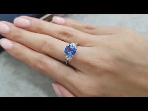 Unheated cushion cut cornflower blue sapphire 1.74 ct, Sri Lanka Video  № 1