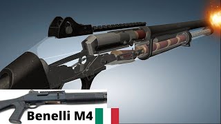 3D Animation: Benelli M4\/M1014 Semi-Automatic Shotgun