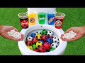 Football VS Coca Cola Light, Mtn Dew, Fanta, Sprite, Fruko and Mentos in the toilet