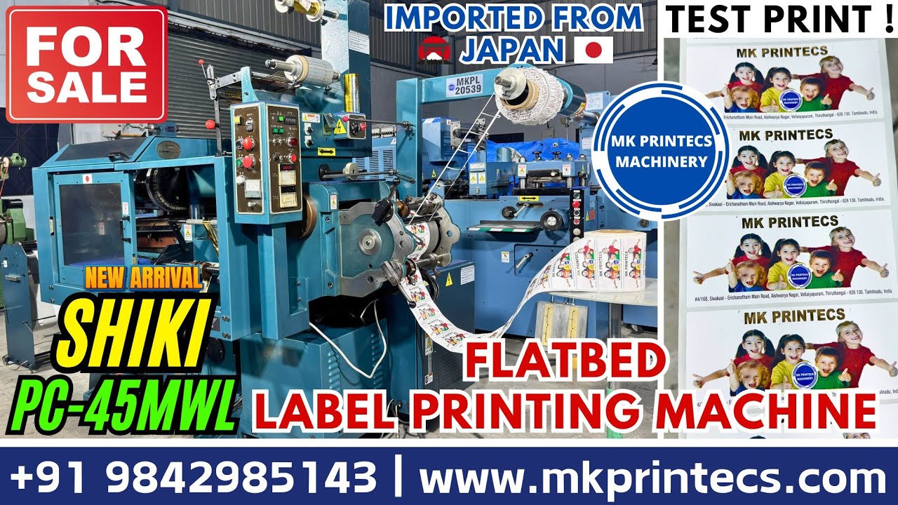 MKPL-20539 | SHIKI PC 45MWL - FLATBED STICKERS & LABELS PRINTING MACHINE | MK PRINTECS | 9842985143