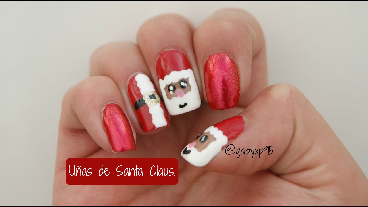 Uñas de santa claus!!! - YouTube