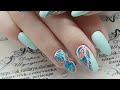 дизайн ногтей весенние цветы. дизайн ногтей гель лаками с AliExpress. нежный дизайн ногтей. Цветы.