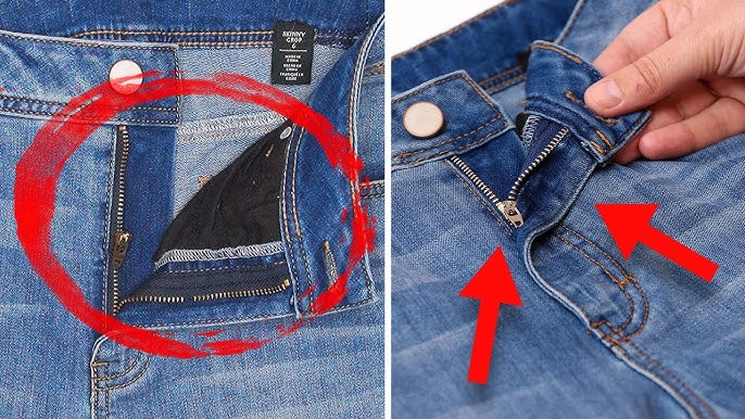 How to fix a zipper on jeans, replace the zip in a pair of jeans and keep  the original top stitching · VickyMyersCreations